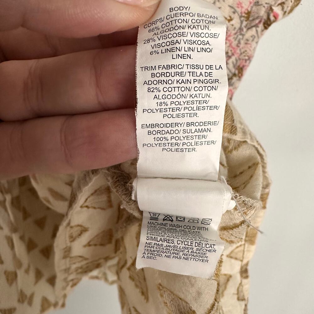 Lucky Brand Sexy Boho Floral Mix Peplum Tank Blouse Sz M - Picture 9 of 10